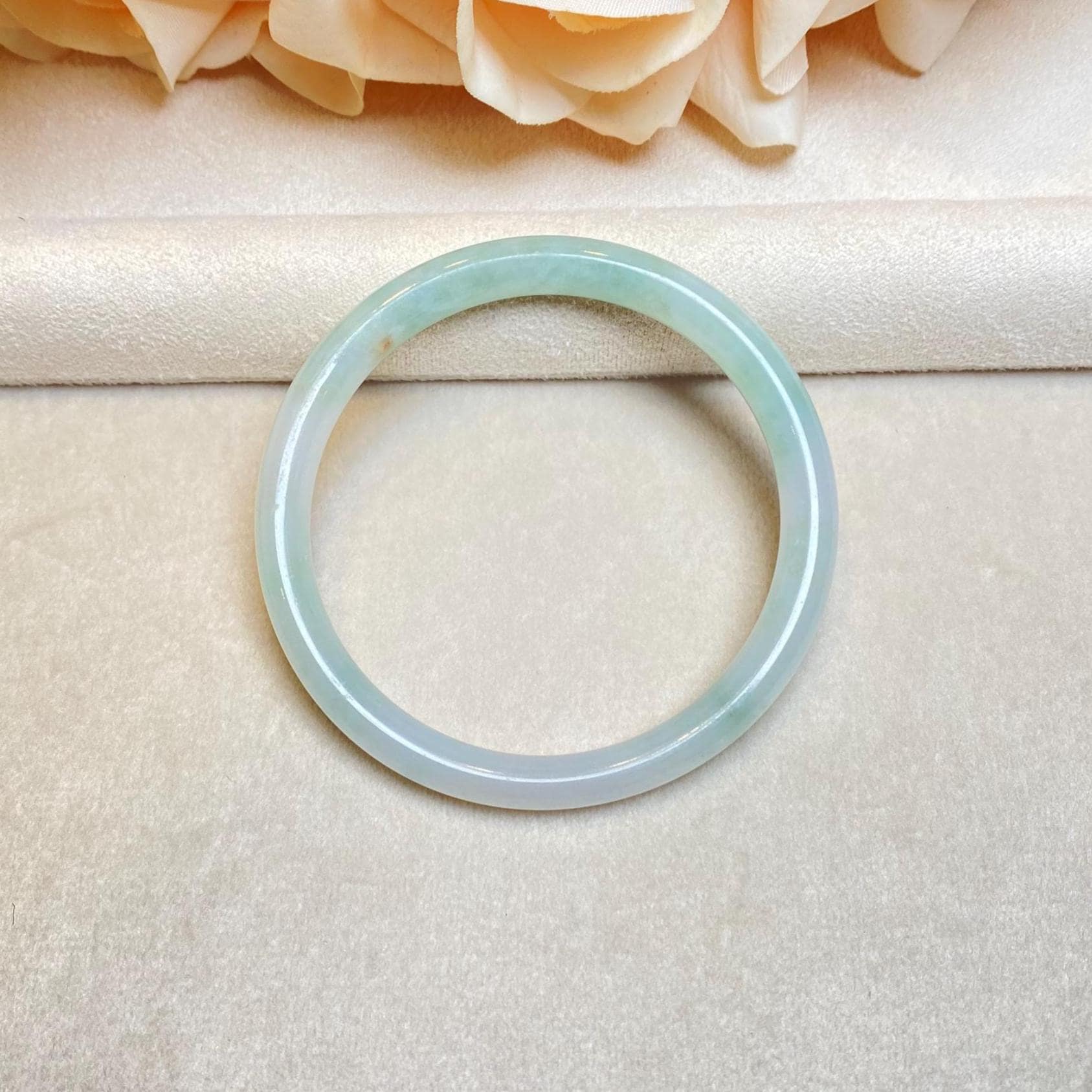 51mm Green Color Jadeite Bangle – Untreated Natural Green Burmese Jadeite