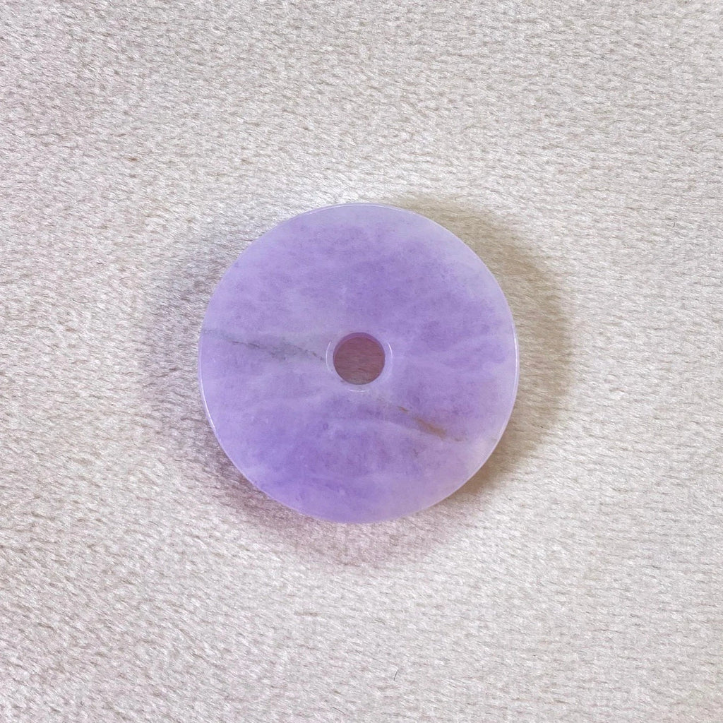 Gransky Dark Purple Disc Type A Jade Pendant Necklace