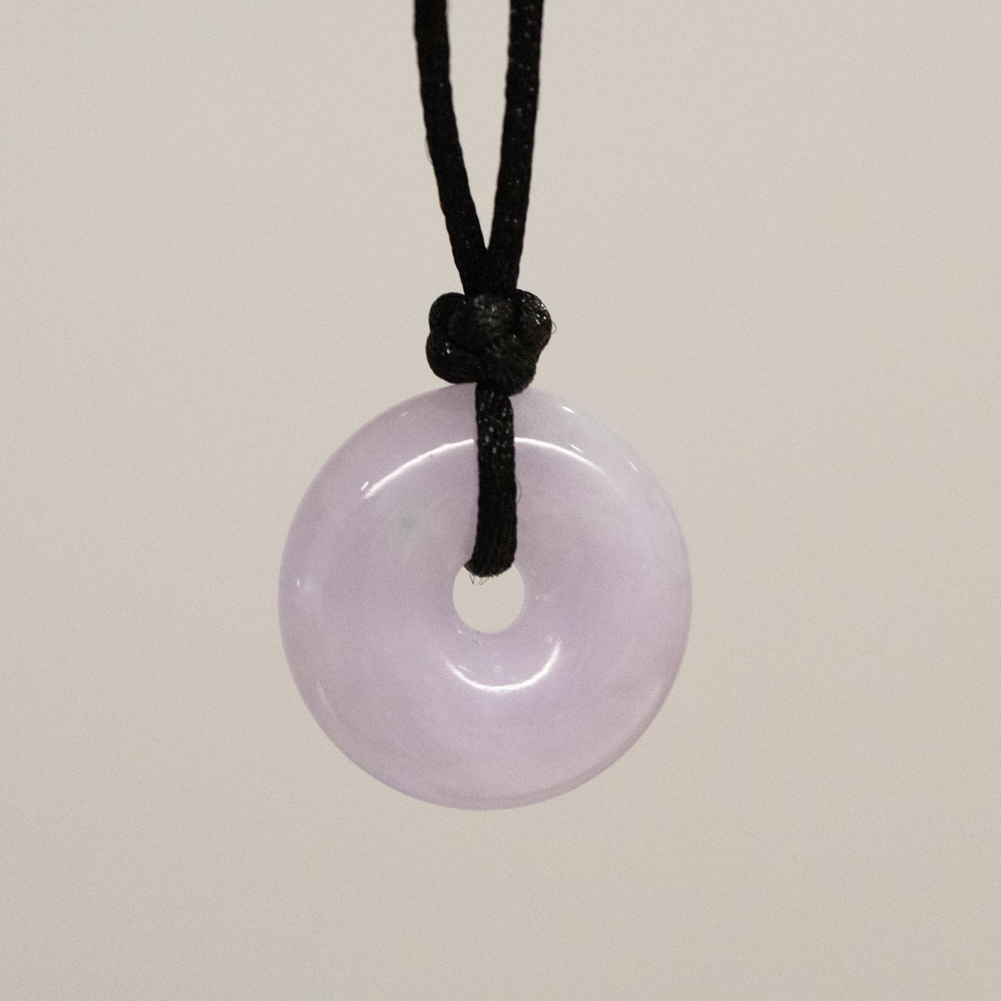 Purple Jade Round Donut Pendant 22.8mm - Calming Gemstone