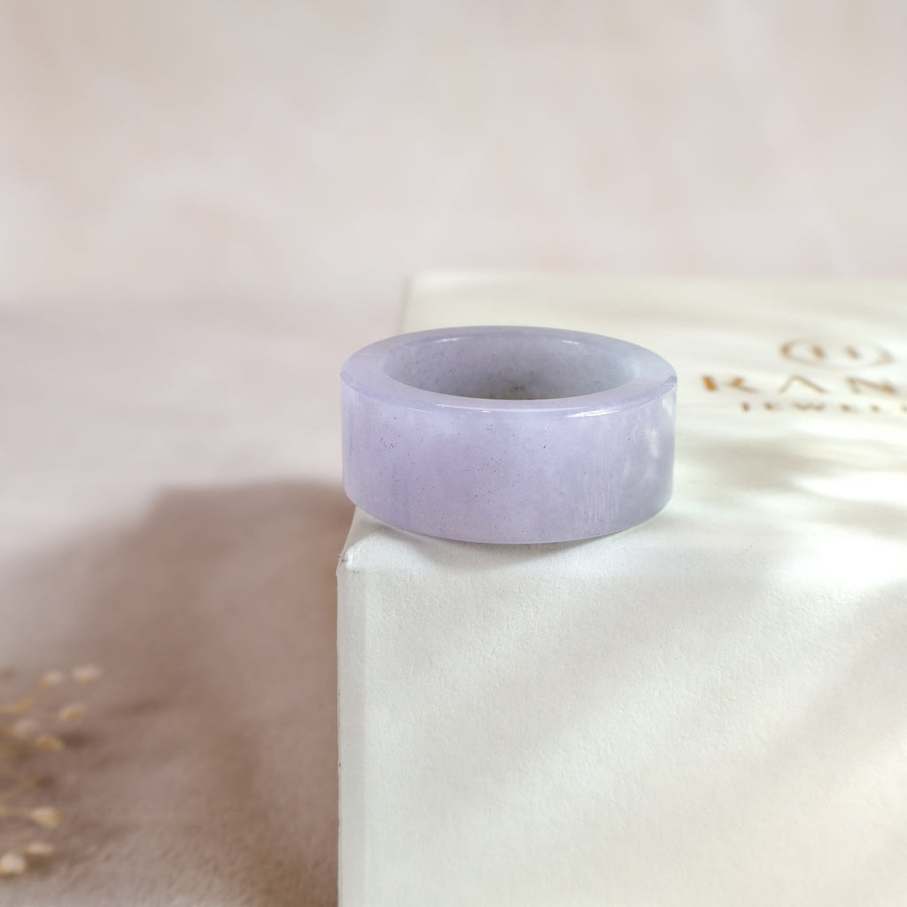 US7 - US8.75 Gransky Handmade Genuine Purple Jadeite Type A Purple Jade Ring