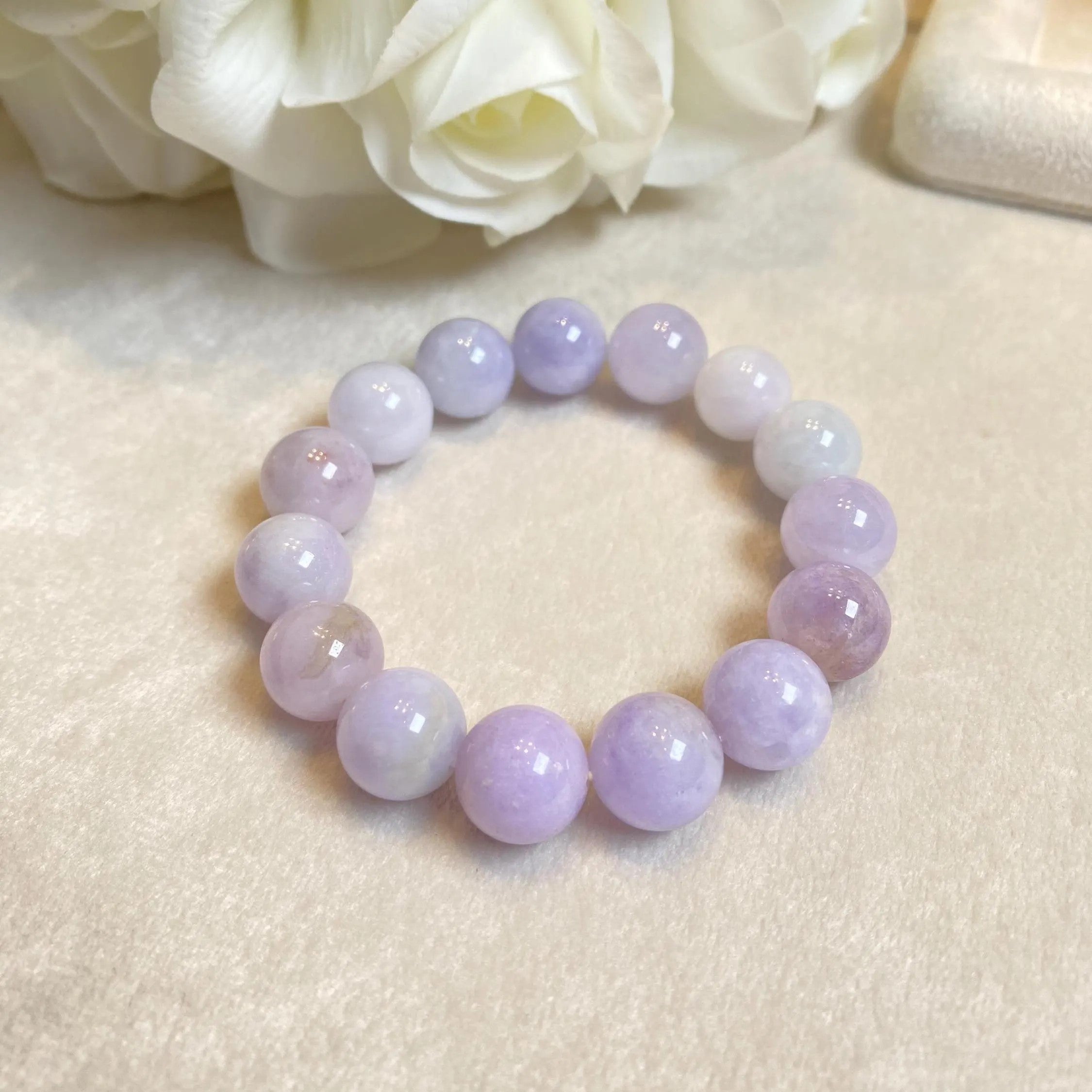 18cm Burmese Jade Bracelet, Purple Jade Bead Bracelet, Natural Jade Gemstone, Jade Healing Jewelry, Jade Bracelet Men and Women