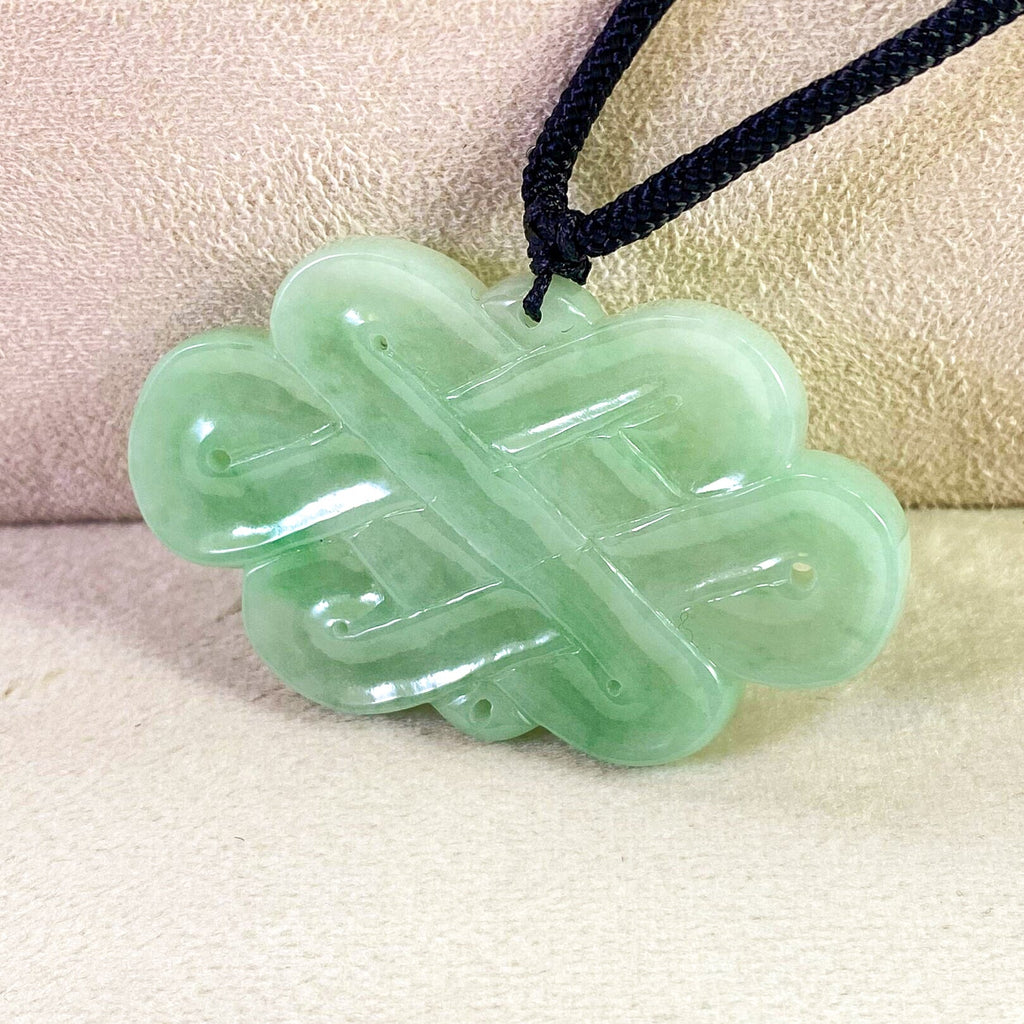 Handcrafted Green Jade "Six Knots" Pendant – Symbol of Harmony & Prosperity