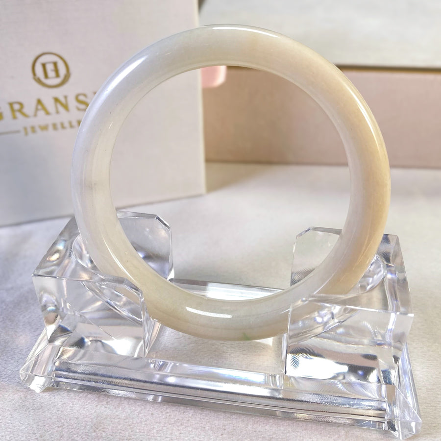57.0mm Natural Jadeite Real Jade Round Bangle Bracelet