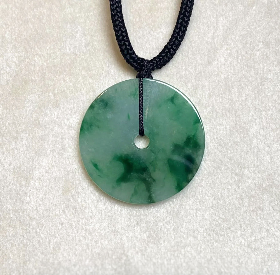 Daint Green Disc Donut Jade Pendant