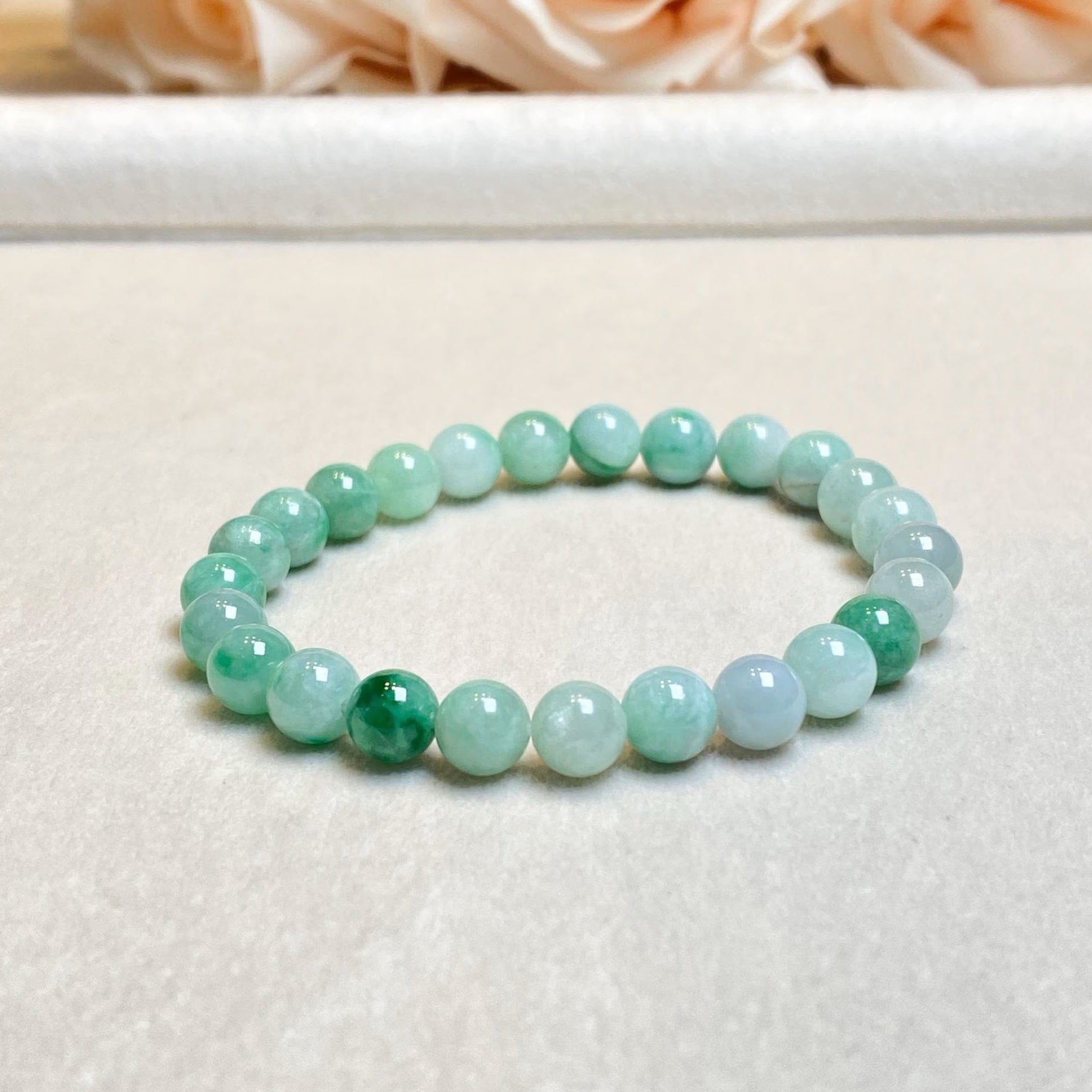 Gransky Jewellery Apple Green Jade Beaded Bracelet - 17cm