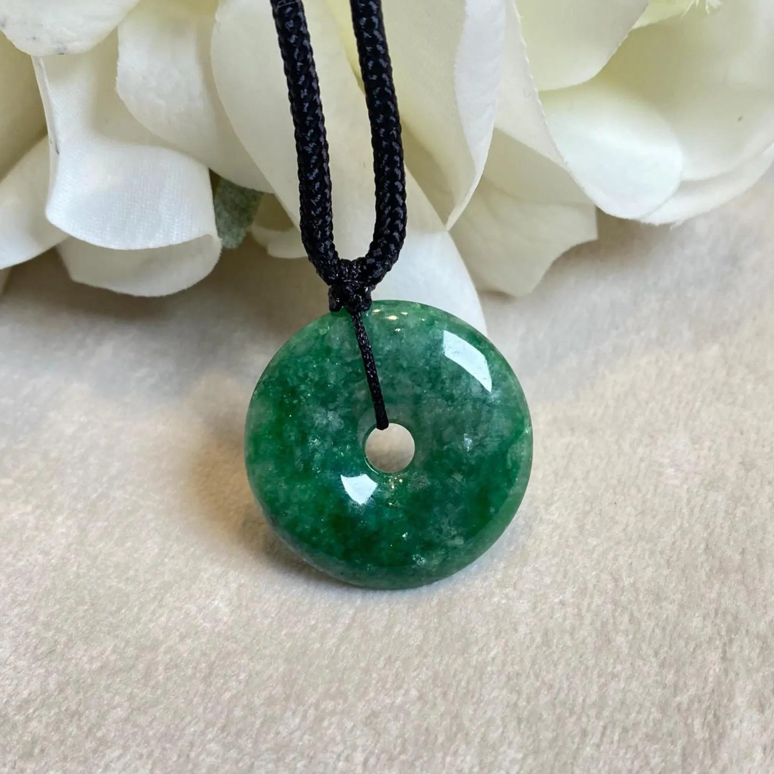 Natural Green Jadeite Round Pendant 24.3mm – Untreated Type-A Jade