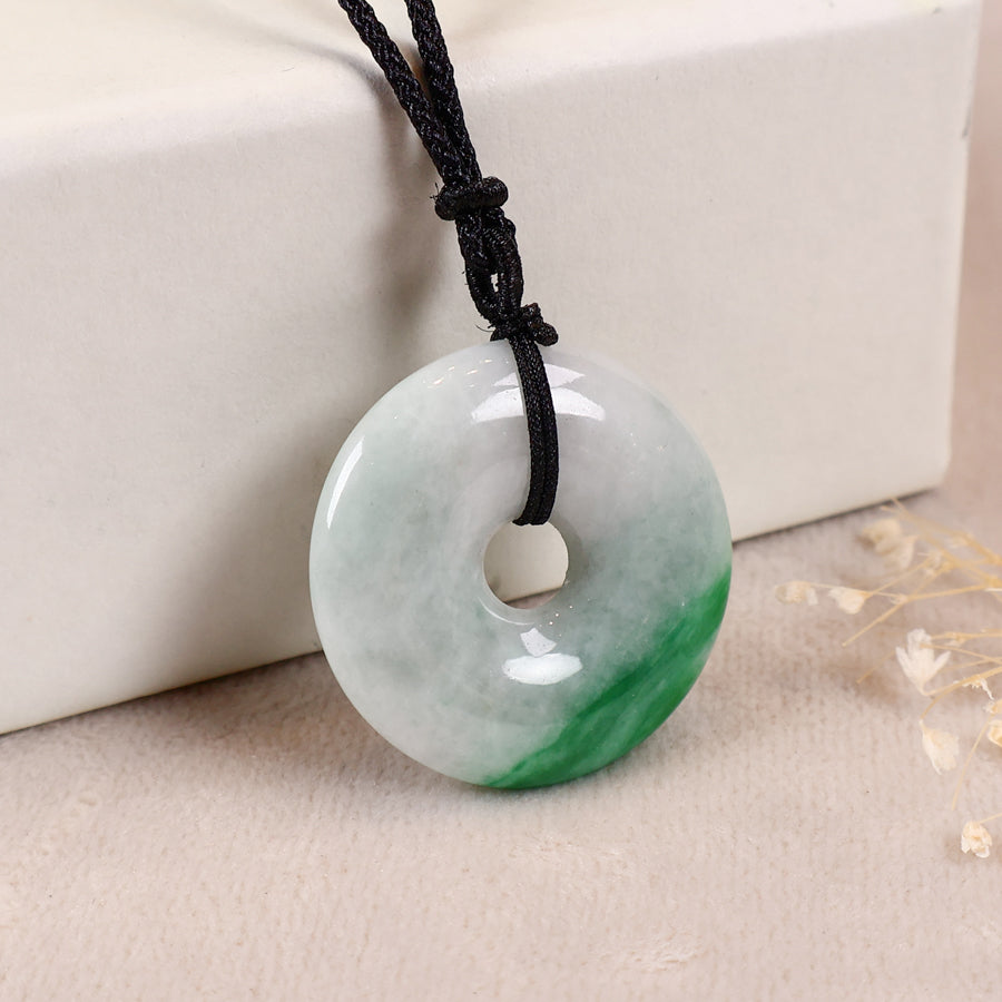 Genuine Jadeite Jewelry Green Jade Pendant Necklace Type-A Burmese