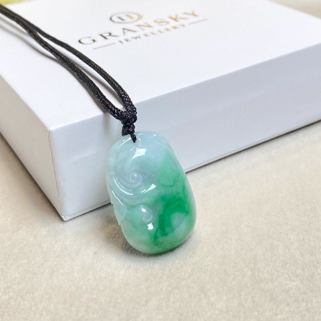 Ruyi Green Jade Pendant – Natural Burmese Jadeite