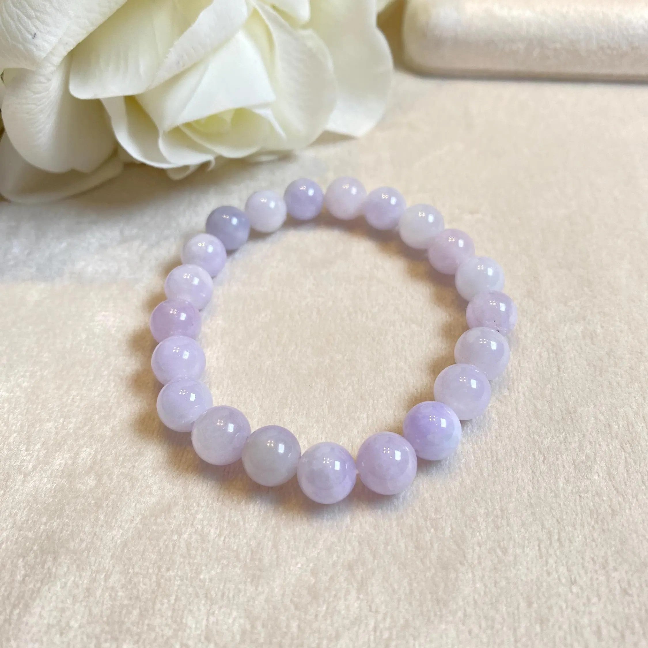18cm Burmese Jade Bracelet, Purple Jade Bead Bracelet, Natural Jade Gemstone, Jade Healing Jewelry, Jade Bracelet Men and Women
