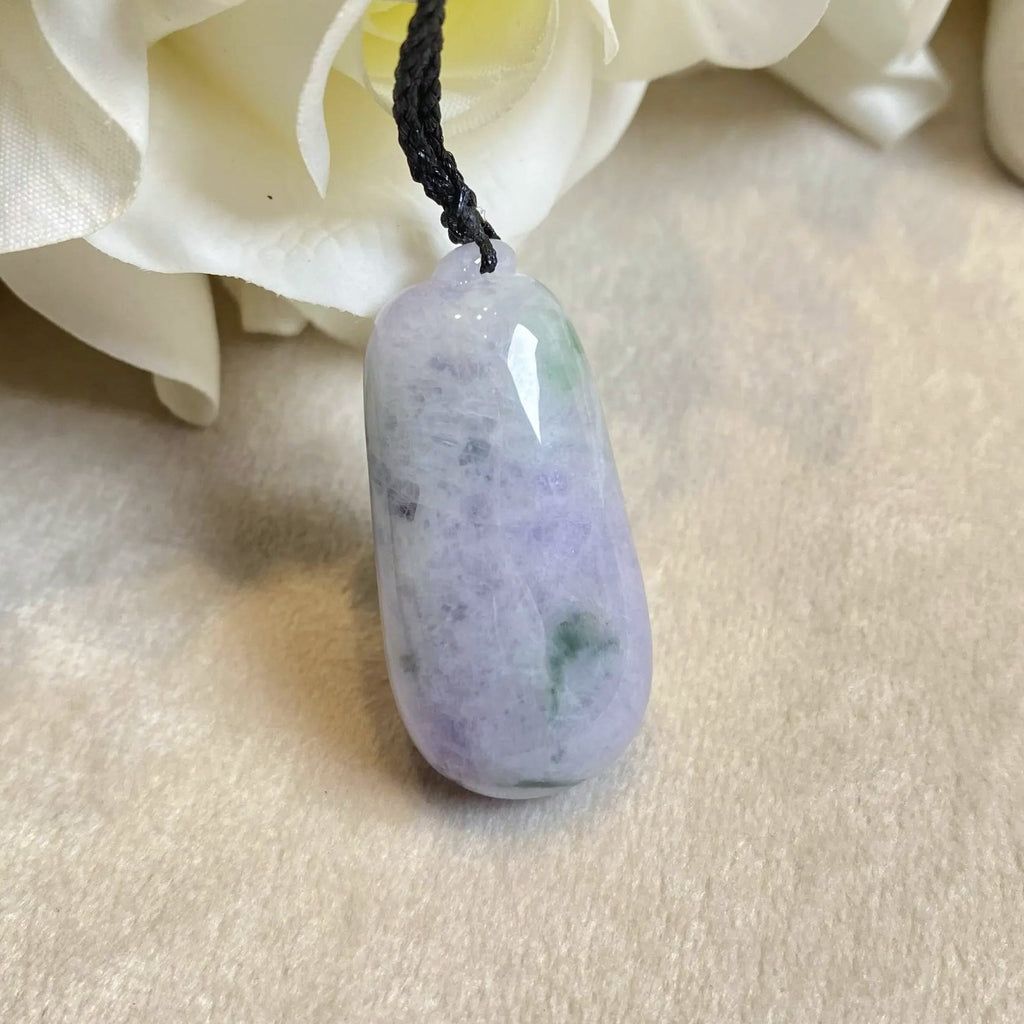 Two-Tone Green & Purple Melon-Shaped Jadeite Pendant Necklace