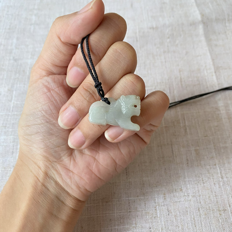Burmese Jade Hand-carved Kirin Shape Jade Pendant Necklace