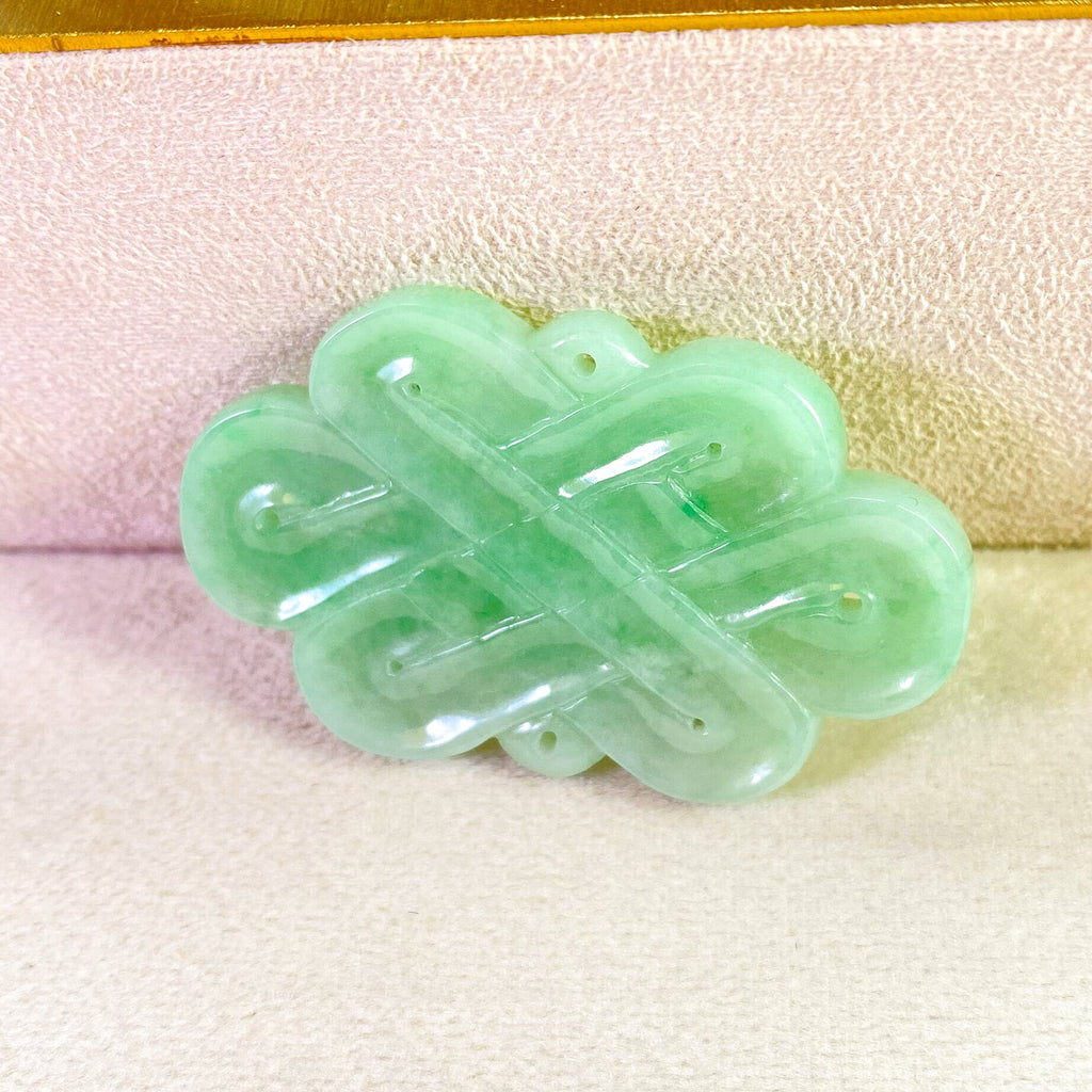Handcrafted Green Jade "Six Knots" Pendant – Symbol of Harmony & Prosperity