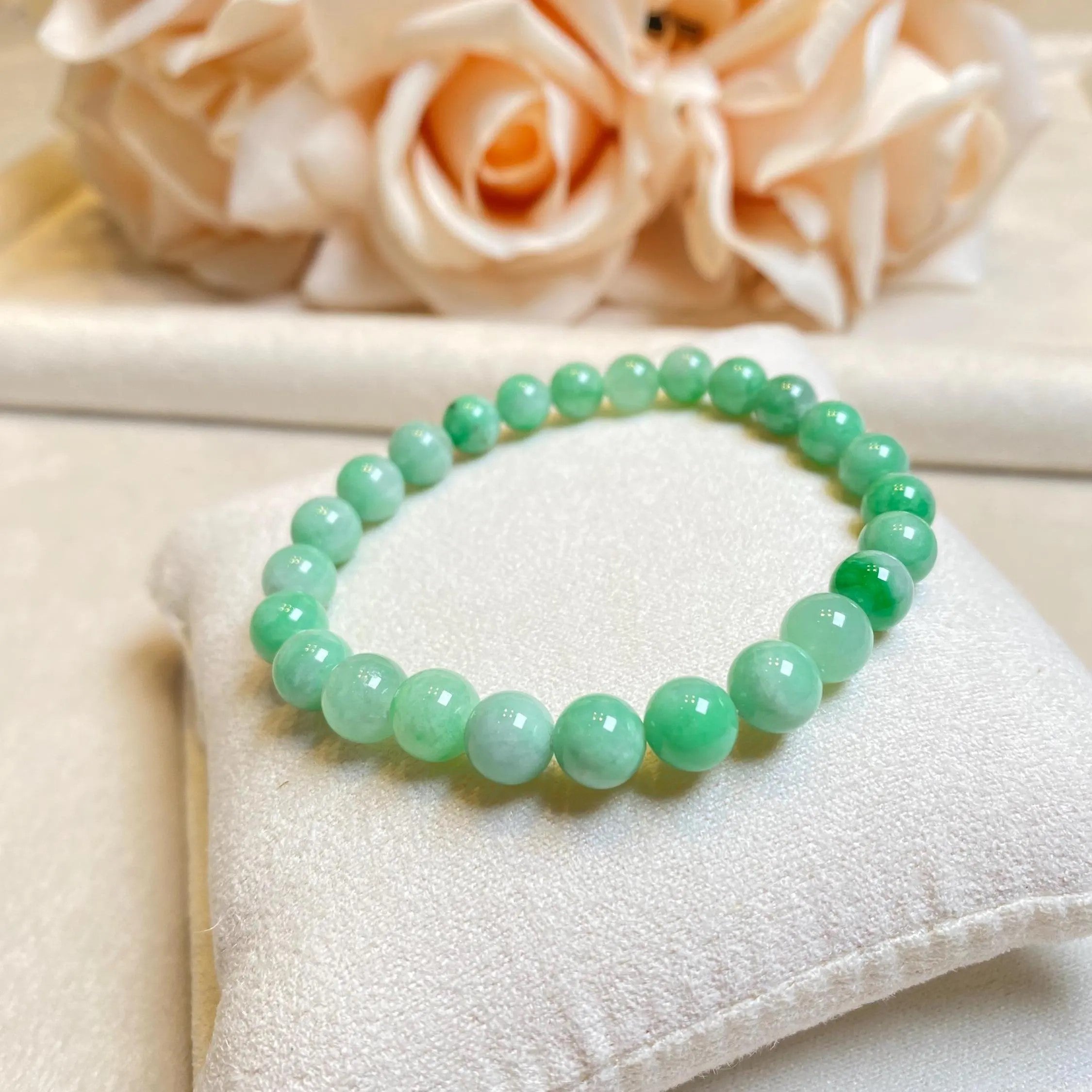 Apple Green Jade Bracelet, Jade Bracelet, Natural Lovely Bright Green, Genuine Burmese Jade