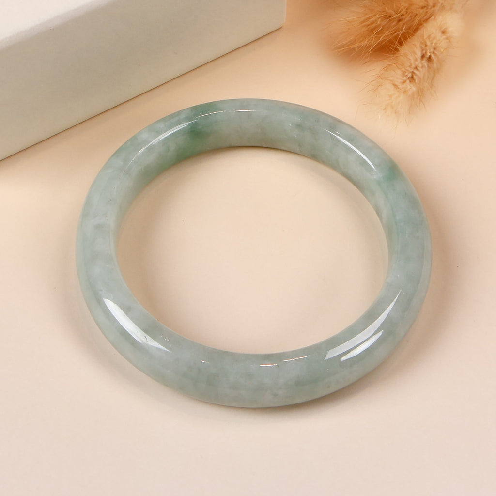 56.0mm Natural Jadeite Real Jade Green Bangle Bracelet