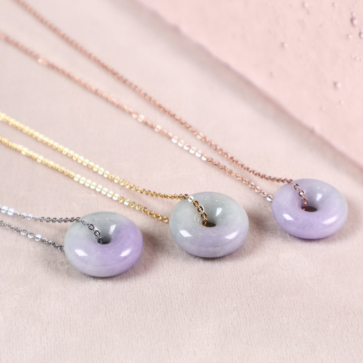 Gransky Purple and Green Donut Jade Pendant Necklace