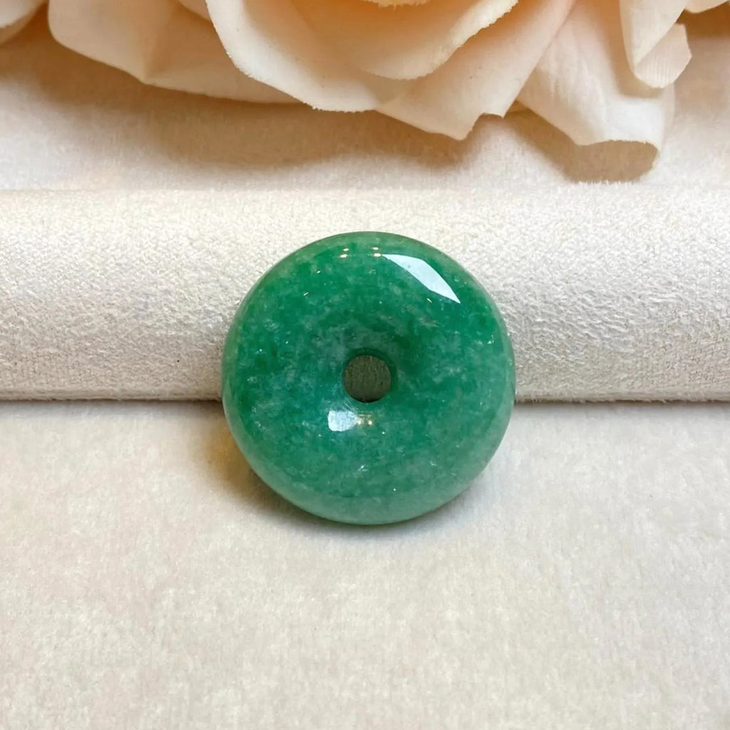 Intense Green Burmese Jade Disc Pendant