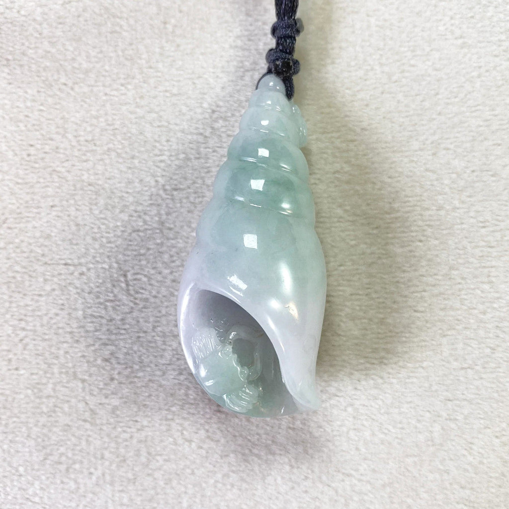 Gransky Natural Burmese Jadeite Sea Shell Pendant - Handmade Ocean Inspired Jewelry Gift
