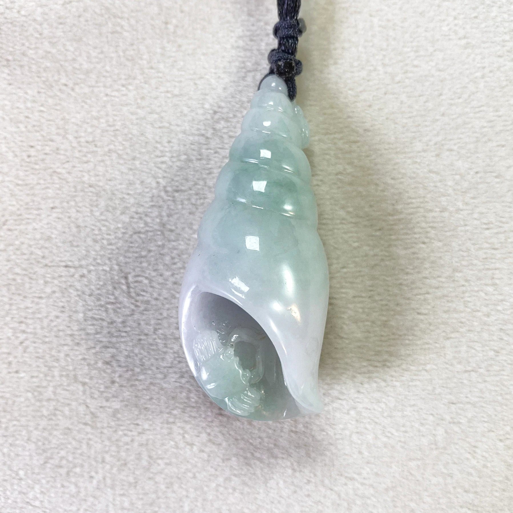 Gransky Natural Burmese Jadeite Sea Shell Pendant - Handmade Ocean Inspired Jewelry Gift