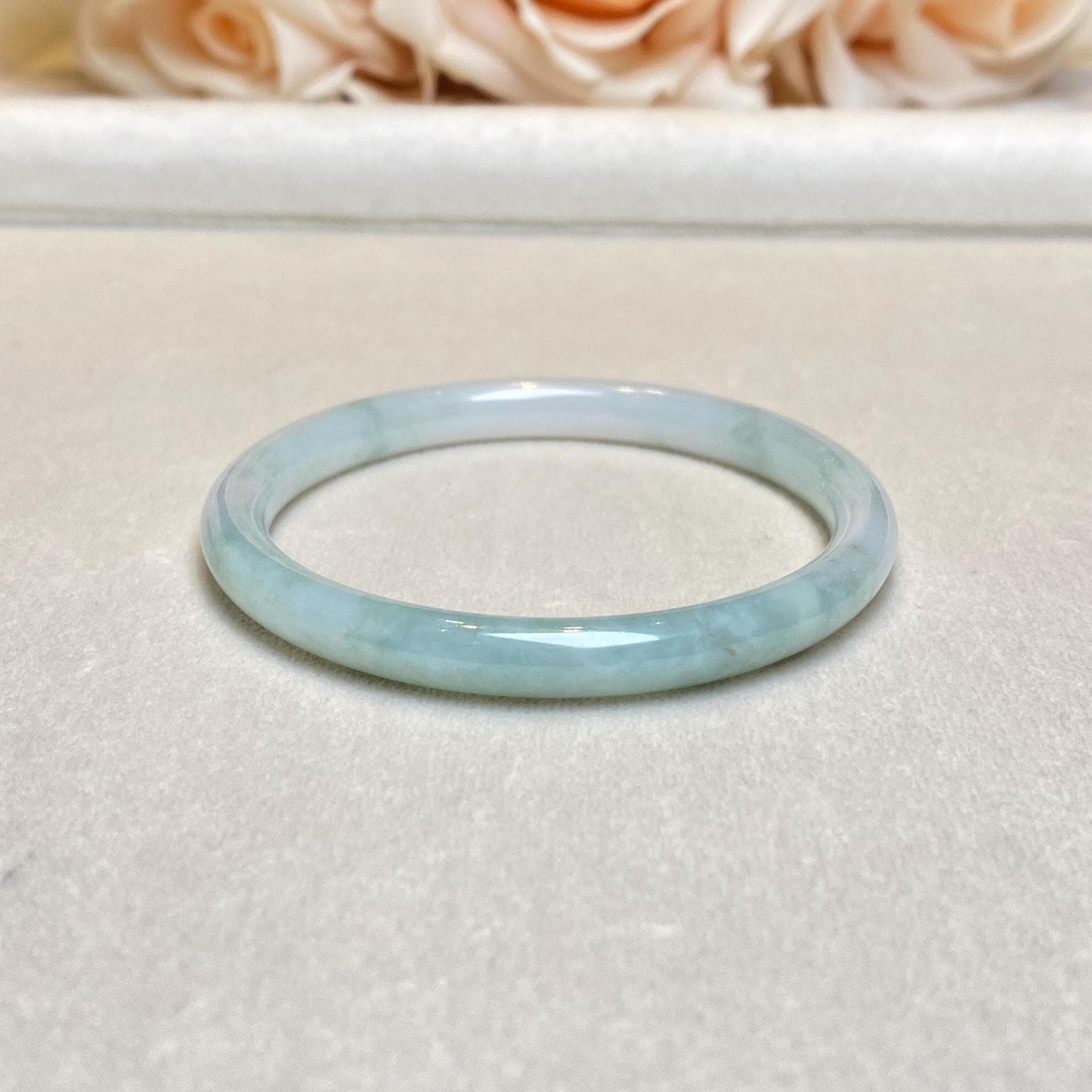 51mm Green Color Jadeite Bangle – Untreated Natural Green Burmese Jadeite