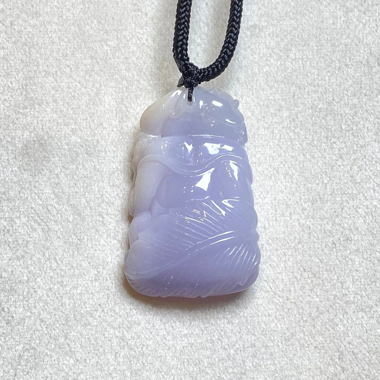Hand-Carved Purple Jade Happy Buddha Pendant – Spiritual Jewelry