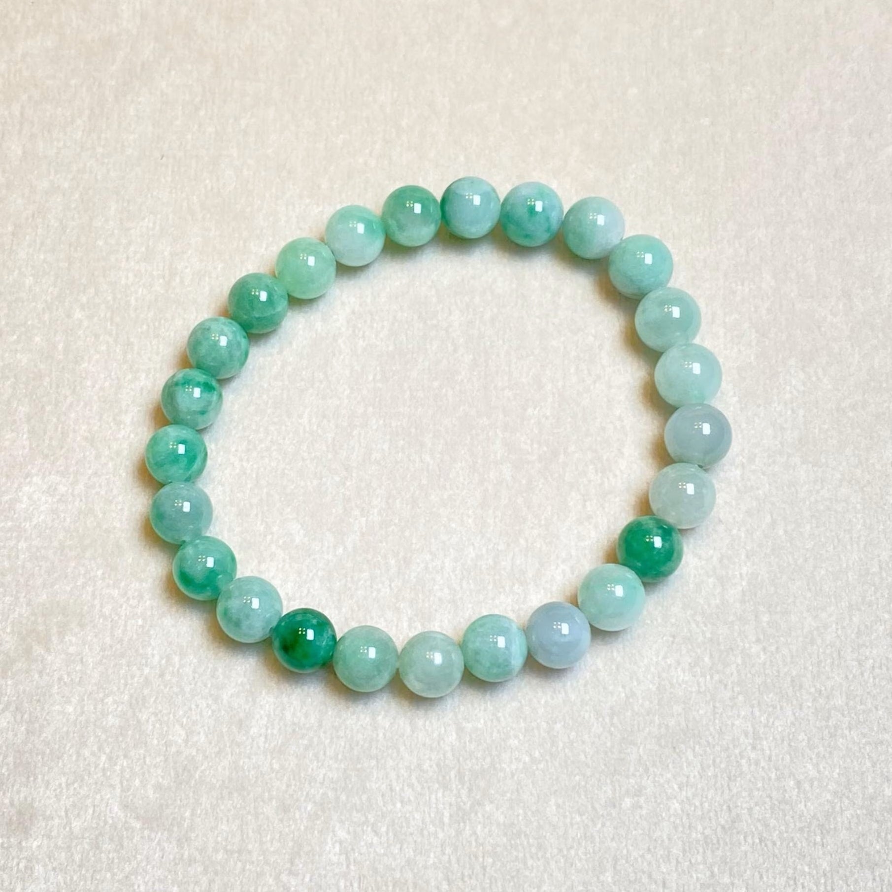 Gransky Jewellery Apple Green Jade Beaded Bracelet - 17cm