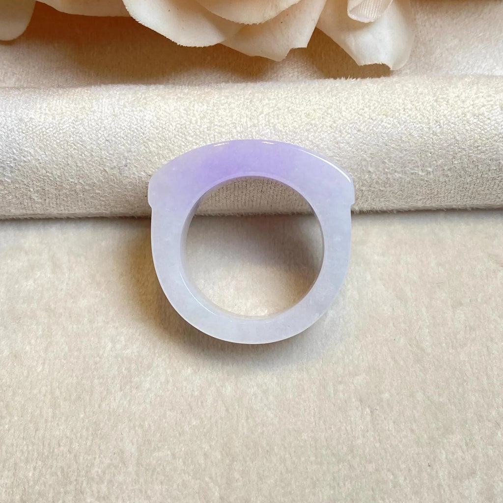 US 9.25 Bright Purple Jade Saddle Ring – Smooth Color Transition, Handcrafted Luxury