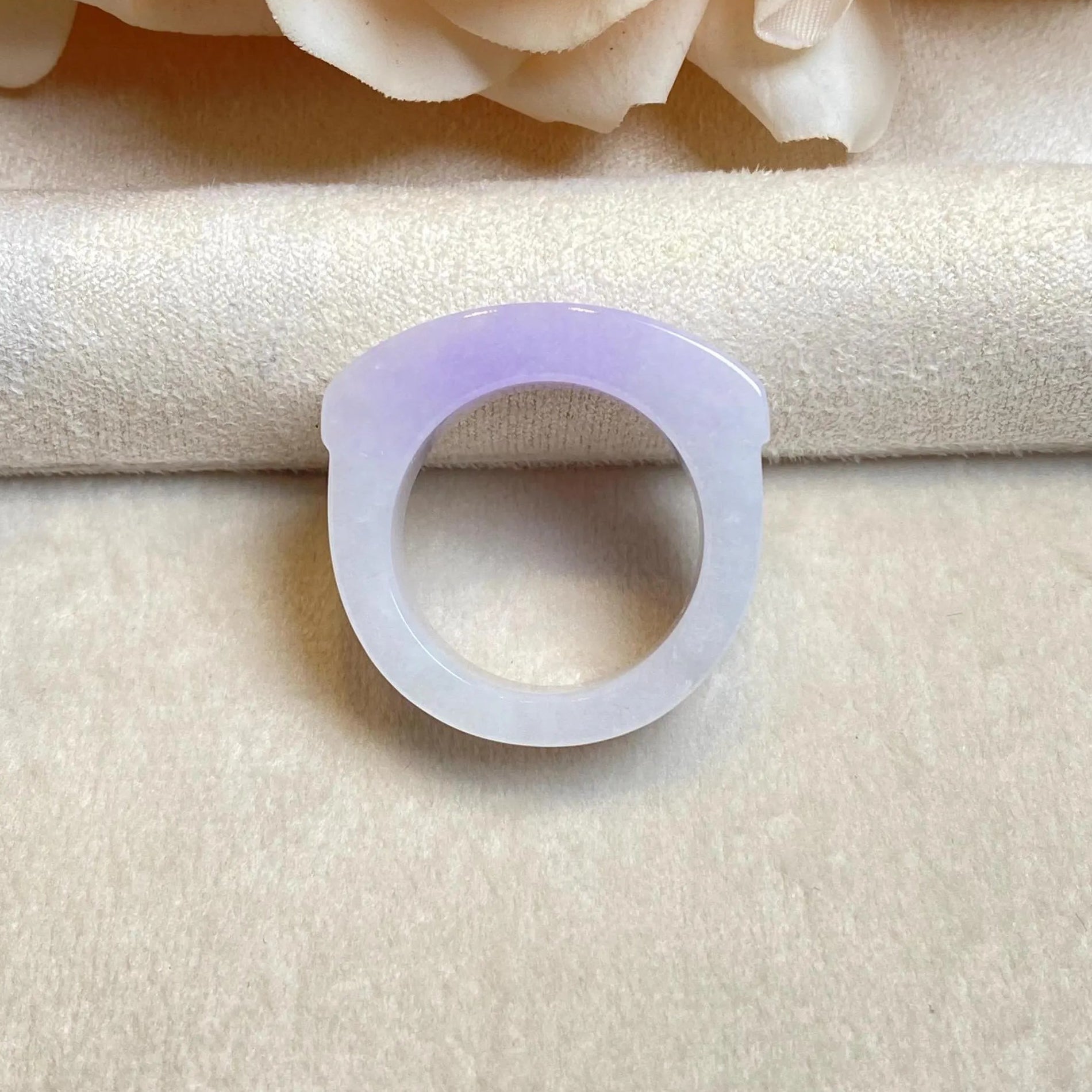 US 9.25 Bright Purple Jade Saddle Ring – Smooth Color Transition, Handcrafted Luxury