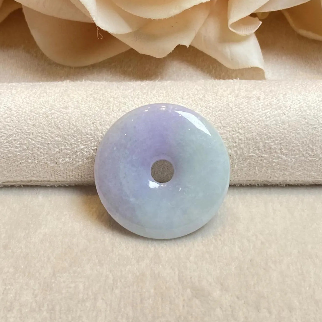 24mm Gransky Purple and Green Donut Jade Pendant Necklace