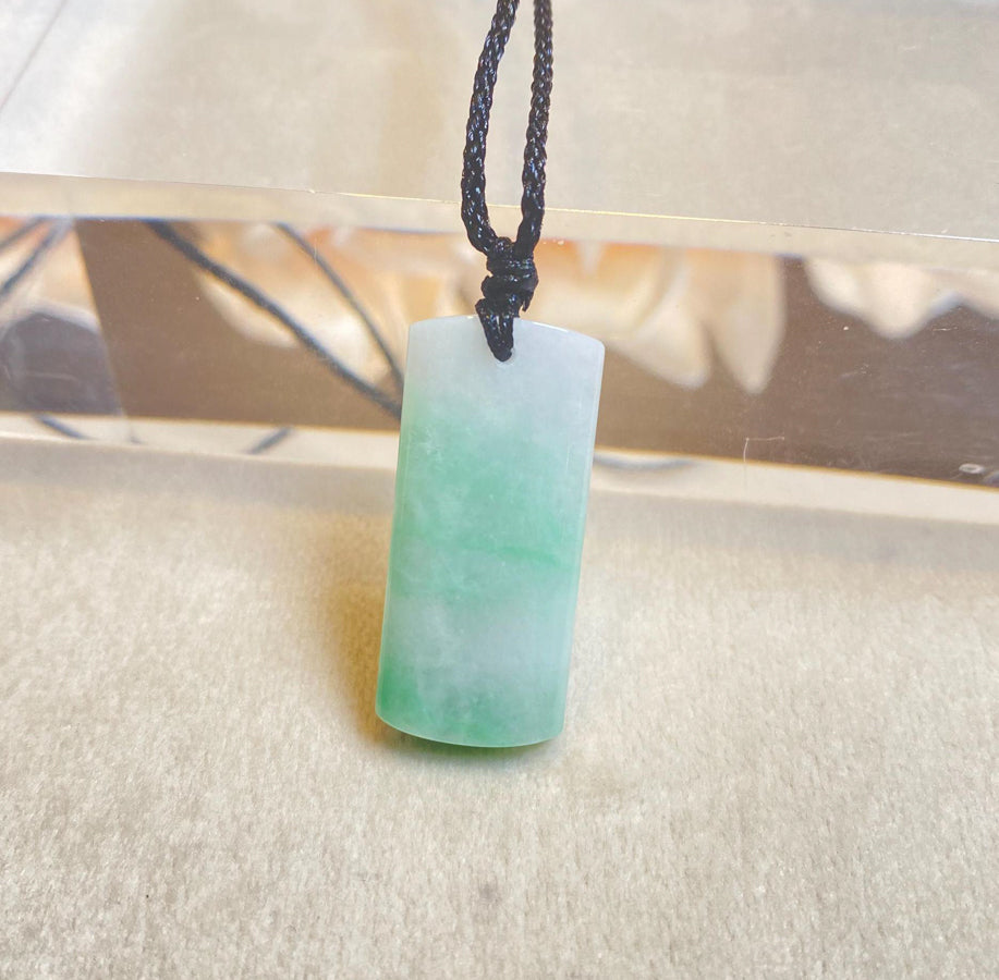 Green Jade Rectangular Pendant Grade A Burmese