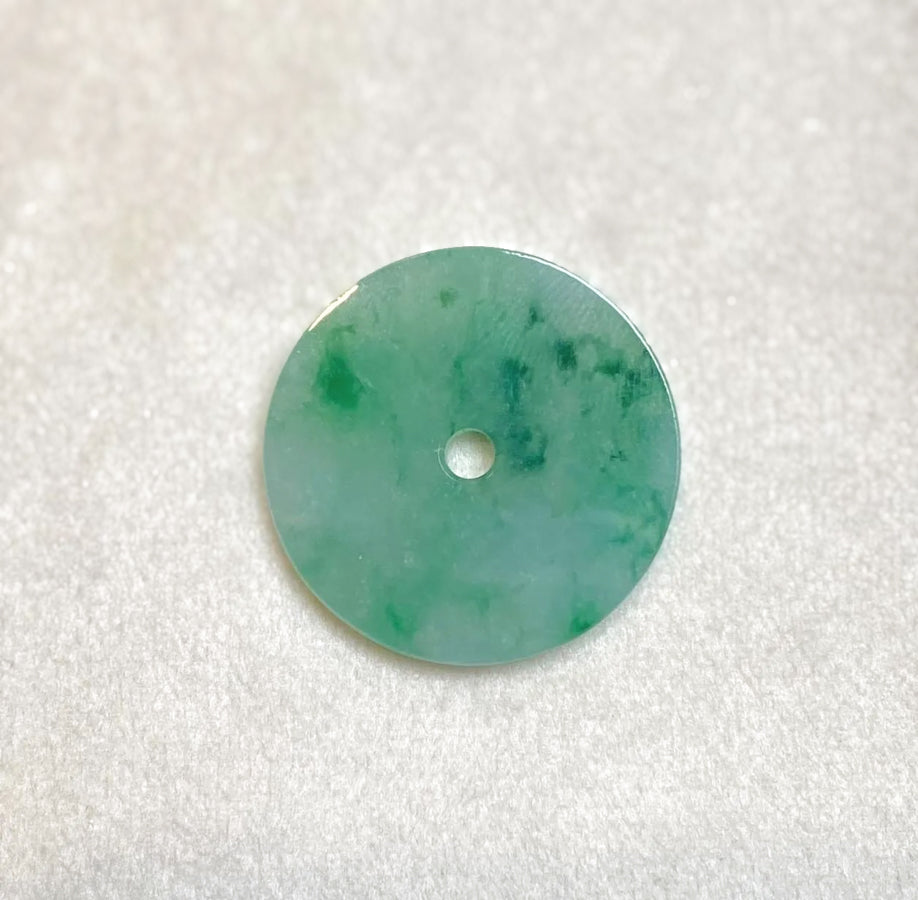 Daint Green Disc Donut Jade Pendant