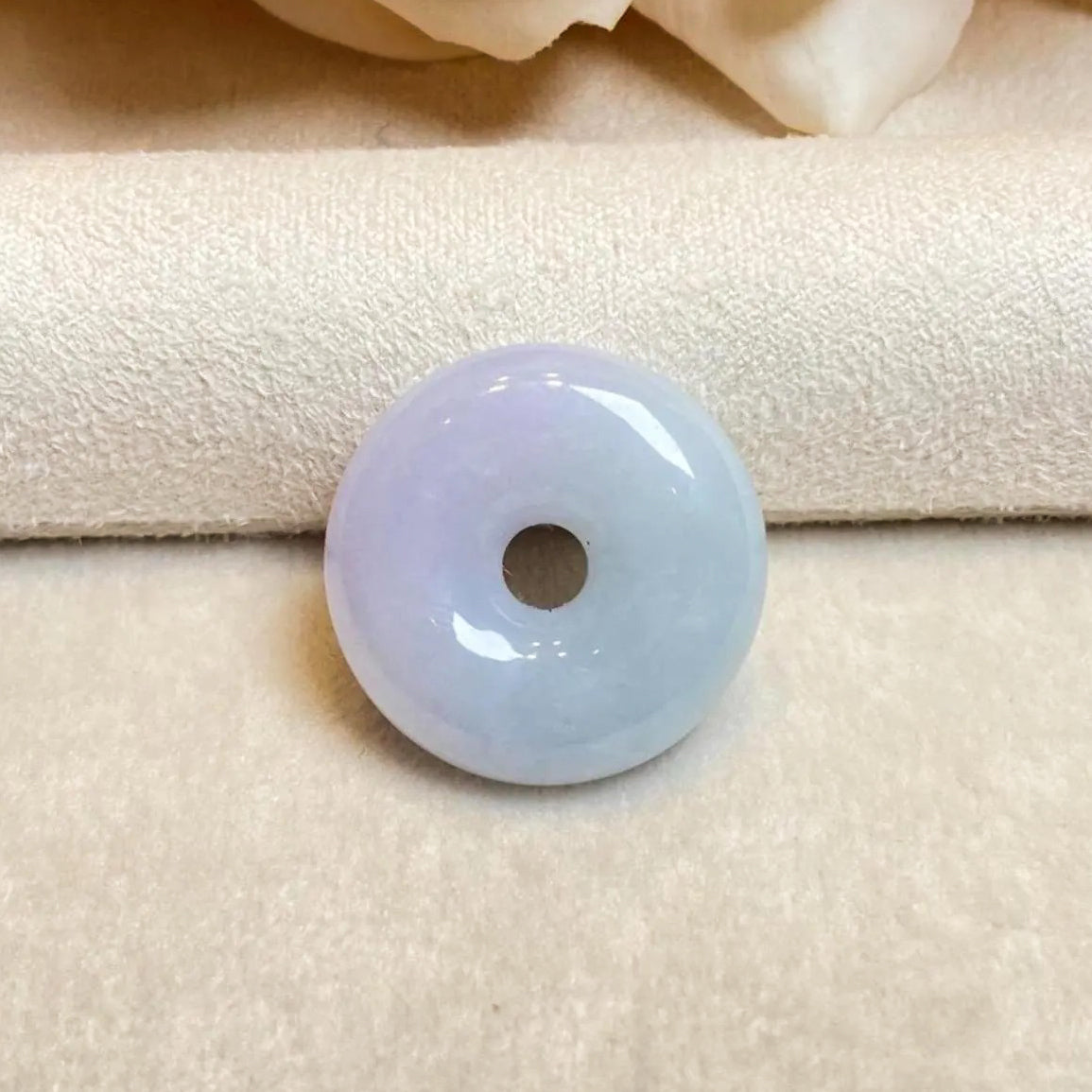 Genuine Green Purple Two-Tone Round Disc Jade Pendant