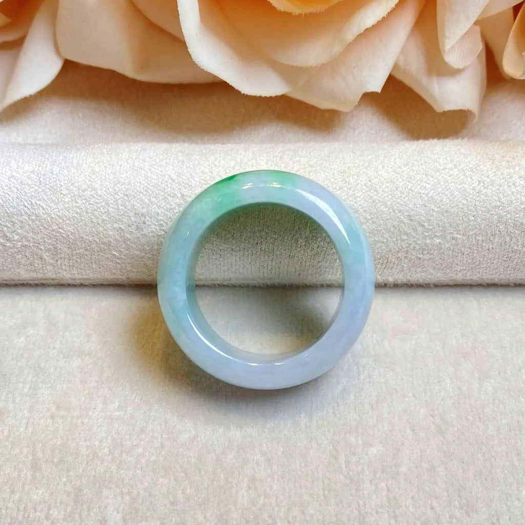 Green Jade Ring Band - Size US 9, Bright Green, Minimalist Elegance
