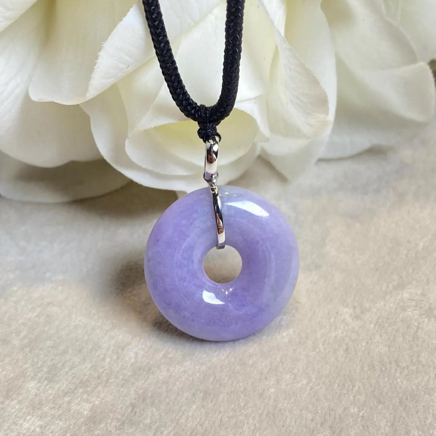 Deep Purple Jade Necklace 18k Gold Bail - Certified Natural Jadeite