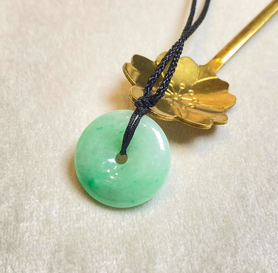 Gransky Jewellery Apple Green Type-A Jadeite Round Disc Pendant - 21.6mm