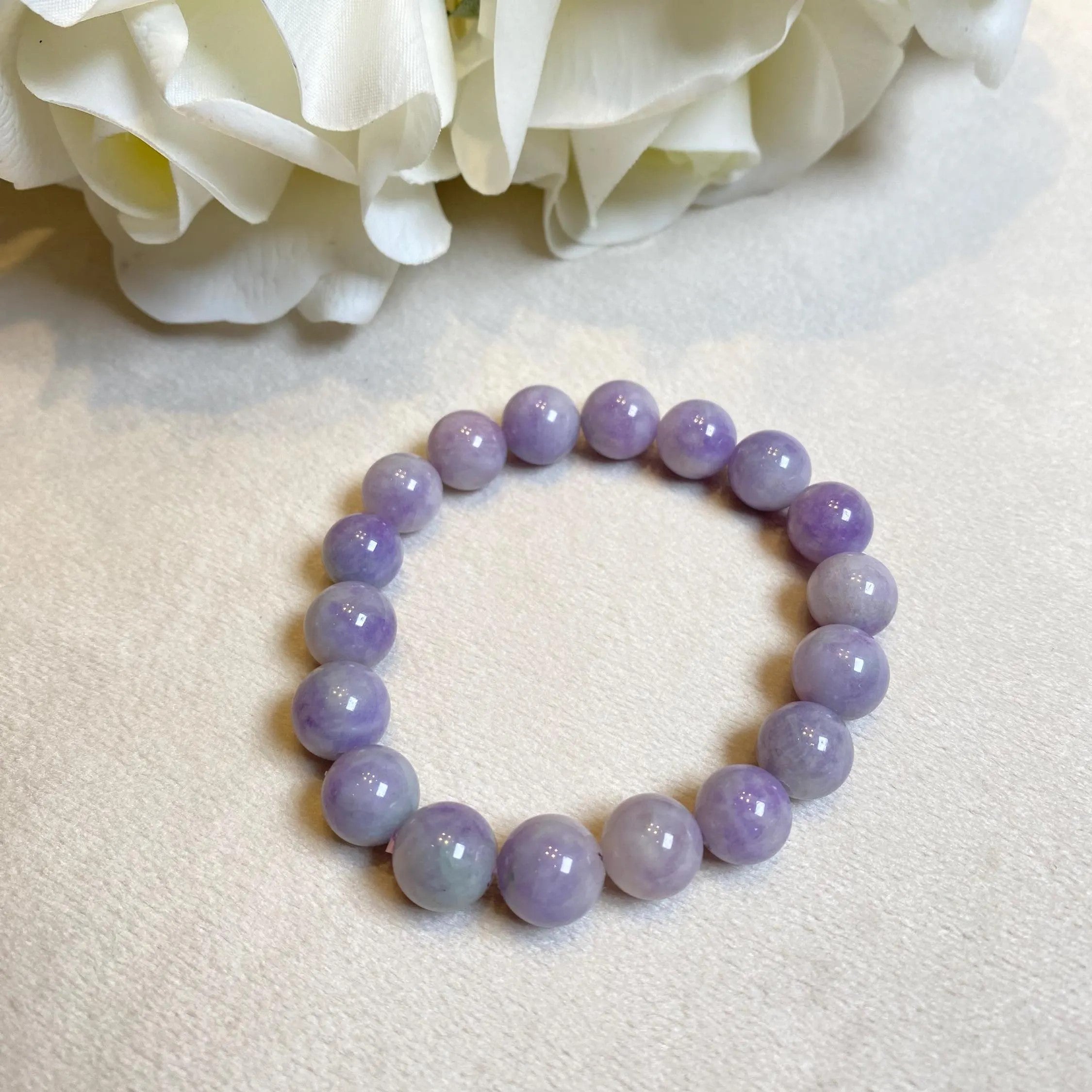 Burmese Jade Bracelet, Purple Jade Bead Bracelet, Natural Jade Gemstone, Jade Healing Jewelry, Jade Bracelet Men and Women, Purple Jade