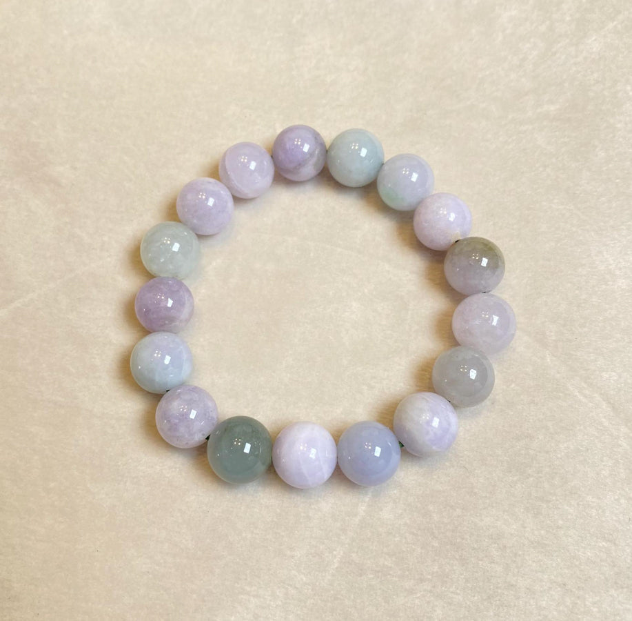 Gransky Jewellery Multi-Color Type-A Burmese Jadeite Beaded Bracelet - 17cm