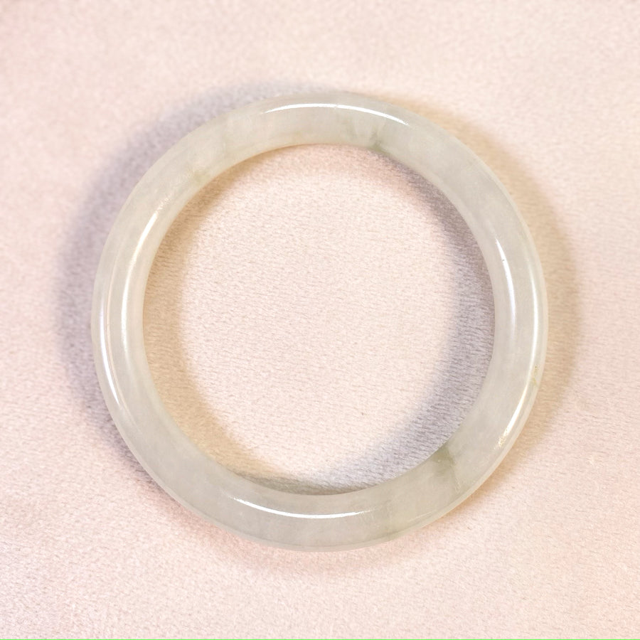 56.5mm Natural Jadeite Real Jade Round Bangle Bracelet