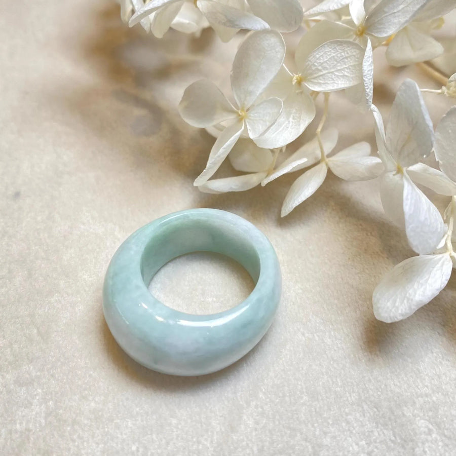 Gransky Natural Untreated Light Green Jadeite Ring – Size US 8