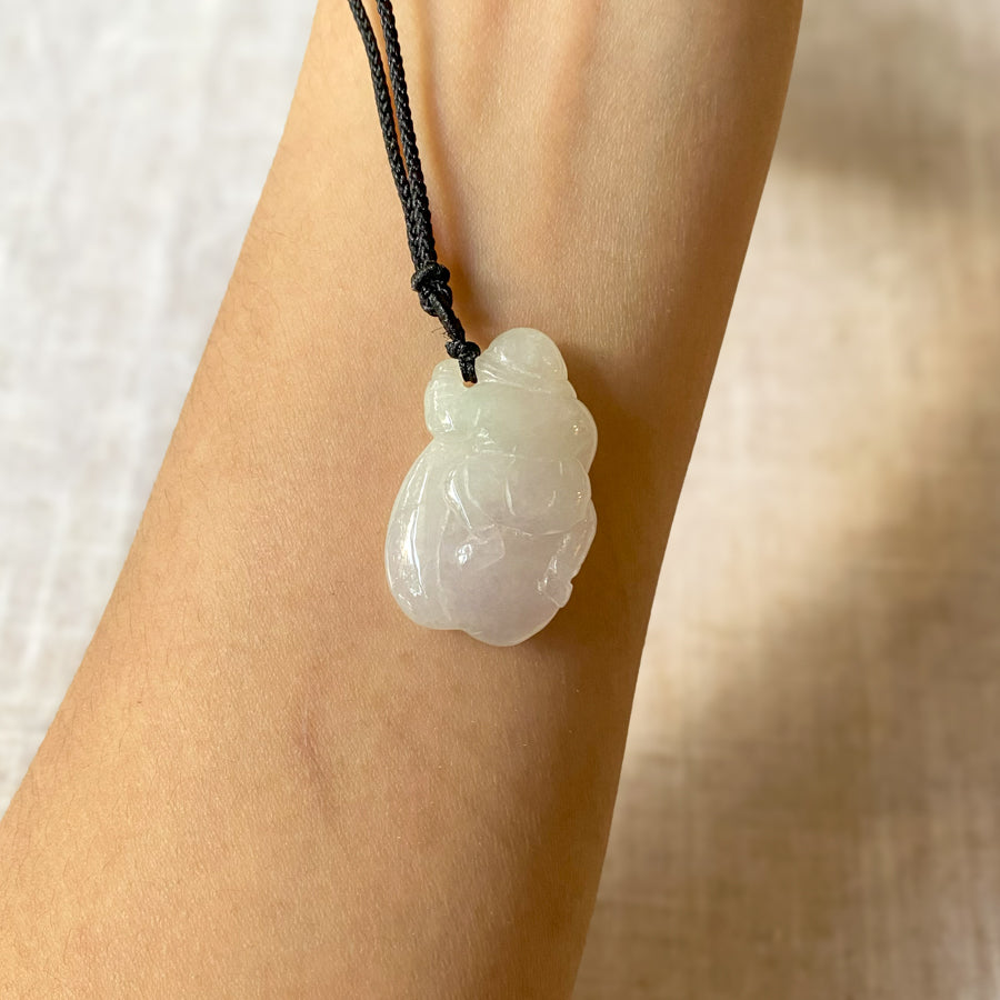 Natural Burma Jadeite Jade Carving Monk Pendant Necklace Gransky Jewellery