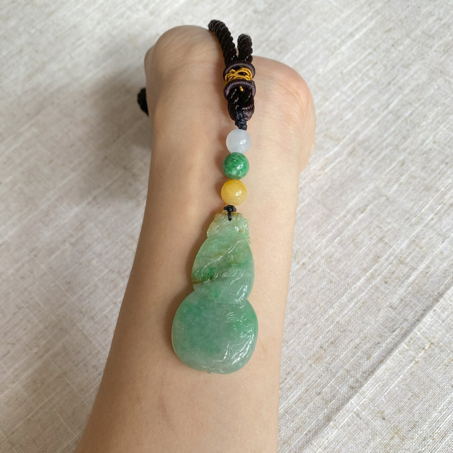 Natural Type A Burmese Jade Hulu Jade Pendant Necklace