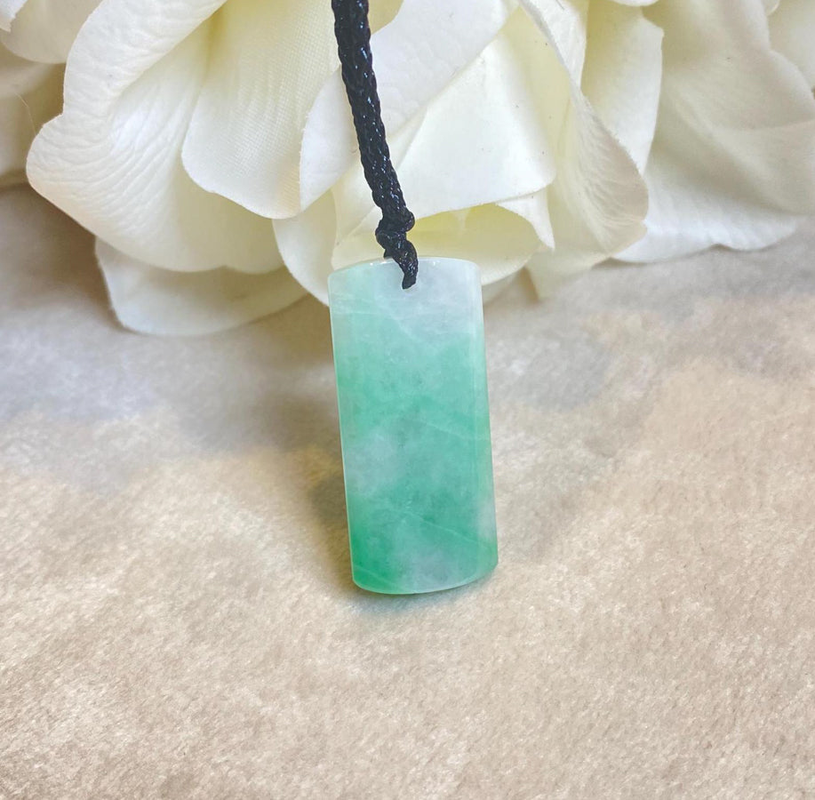 Green Jade Rectangular Pendant Grade A Burmese