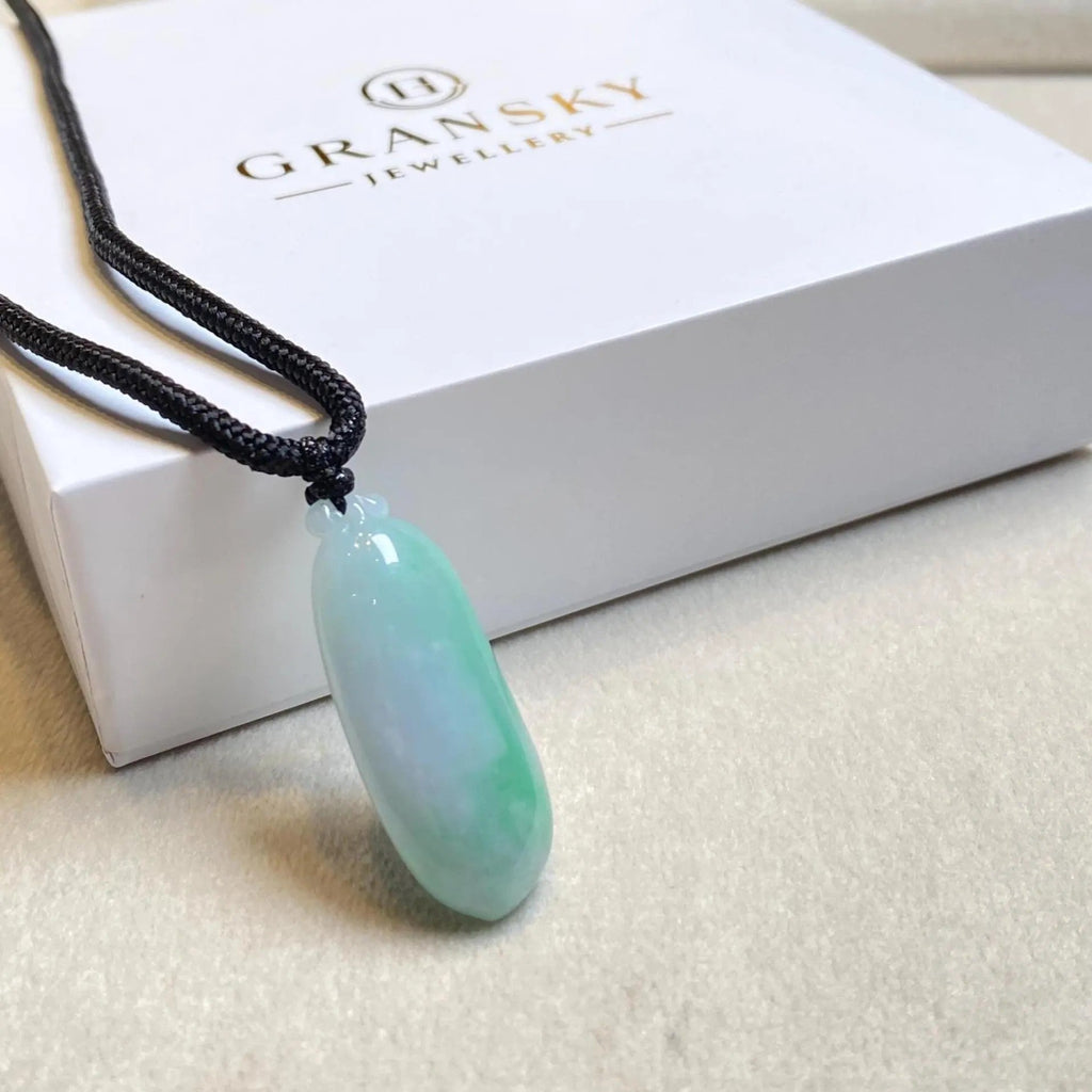 Gransky Handmade Melon Shape Green Jade Pendant