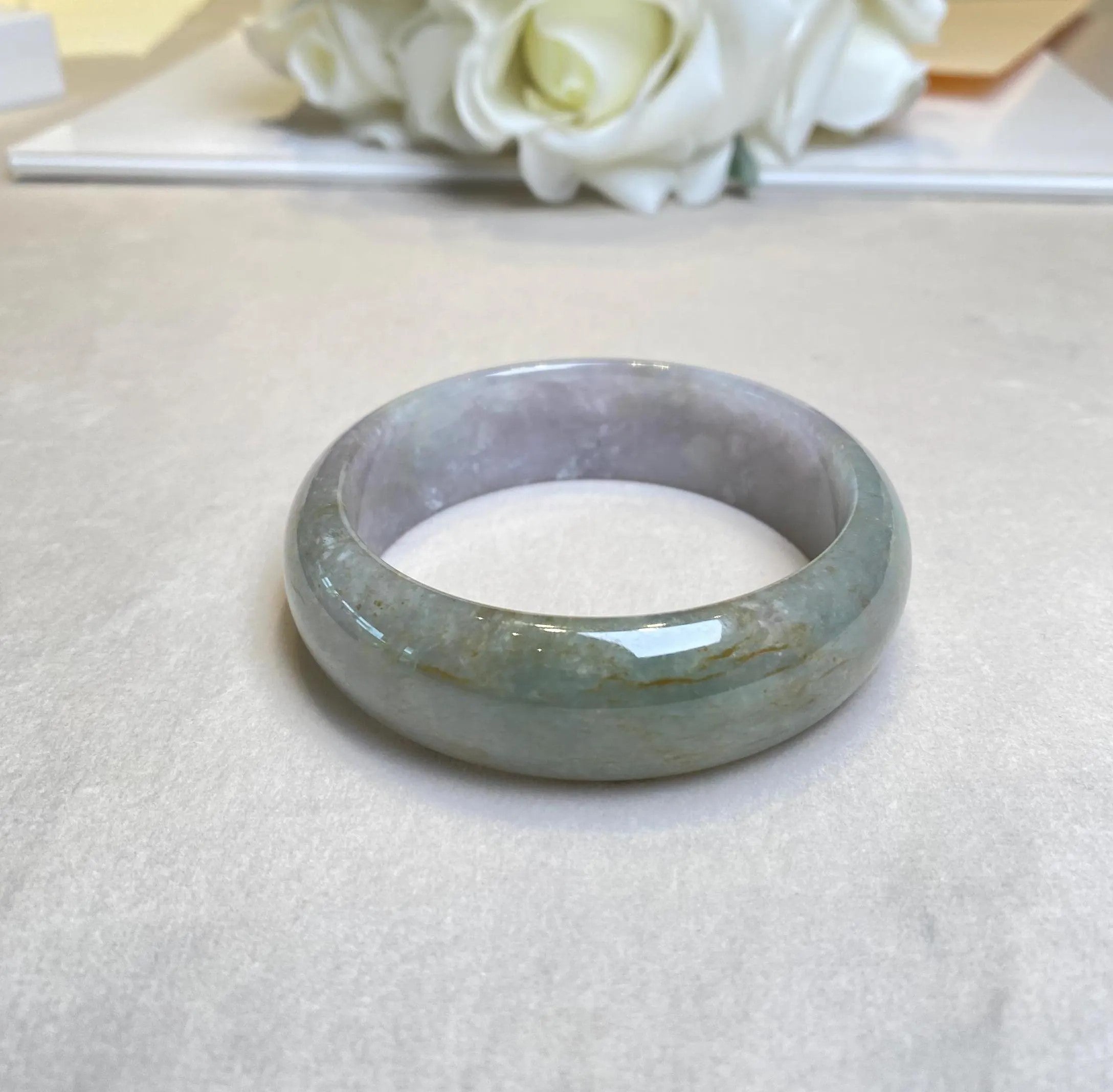 56.1 / 57.3 / 57.8mm Natural Jadeite Real Jade Bangle - Type-A Jade