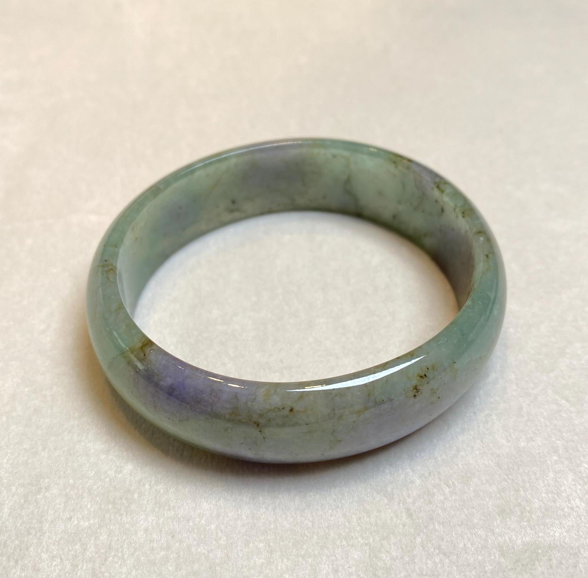 52.8mm Jadeite Real Jade Bangle Oval Shape - Type-A Natural Jade