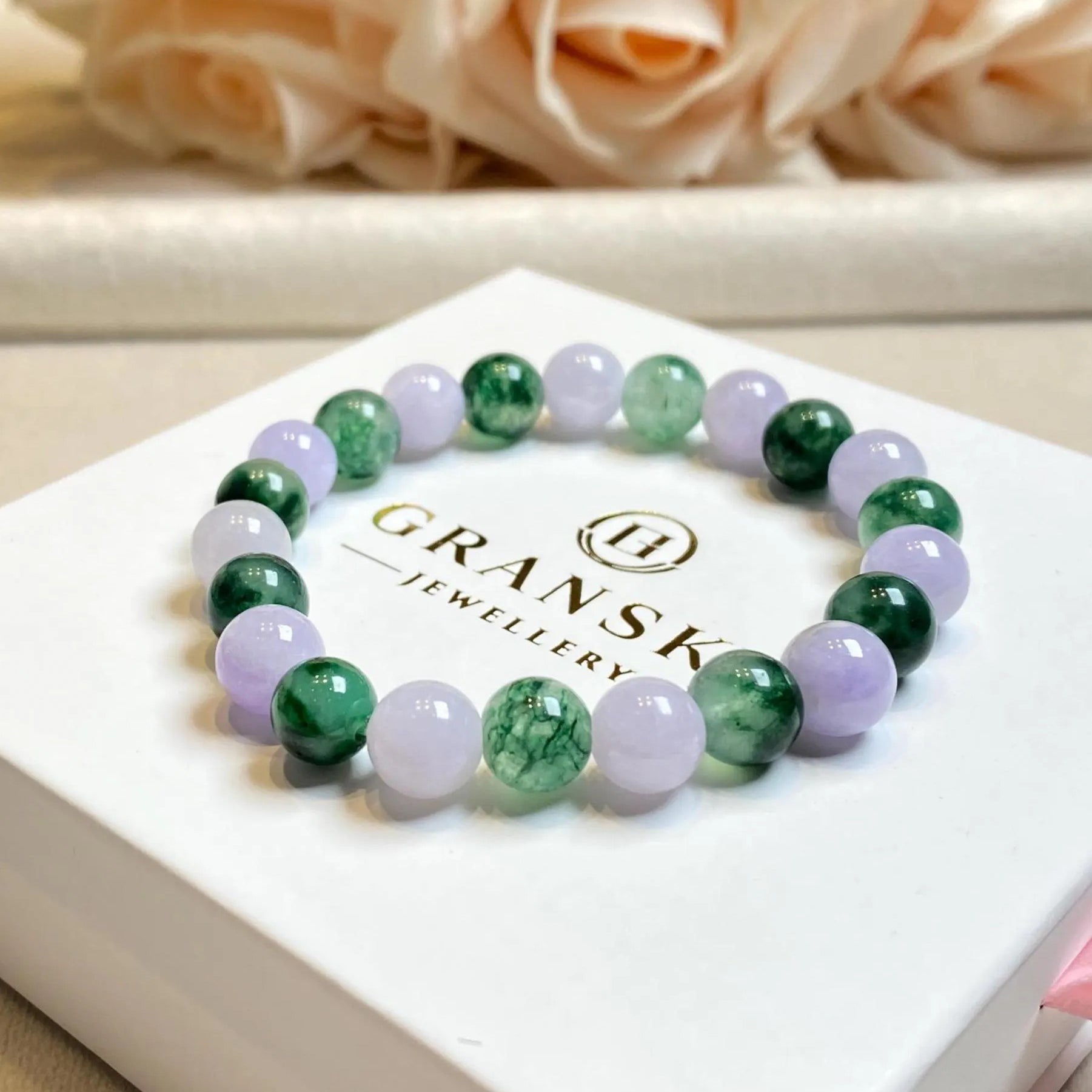 Gransky Multi-Color Type-A Burmese Jadeite Beaded Bracelet - 17cm