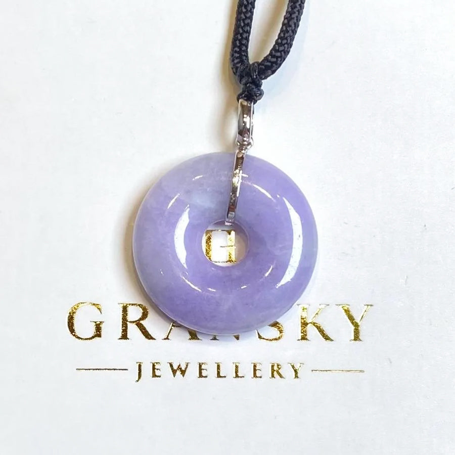 Deep Purple Jade Necklace 18k Gold Bail - Certified Natural Jadeite
