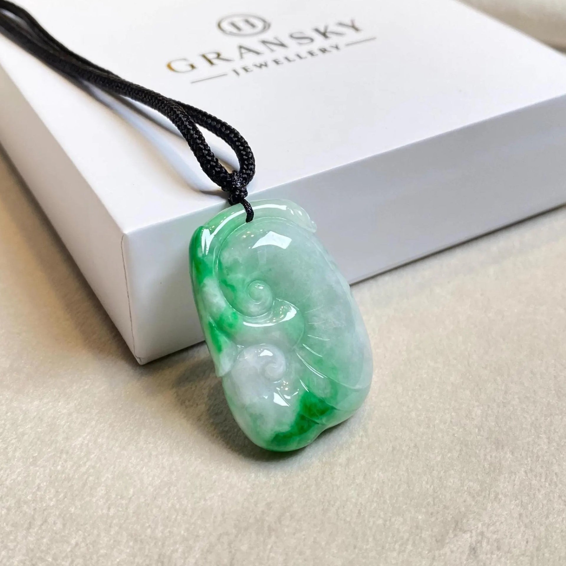 Handcrafted Ruyi Jade Pendant – Natural Burmese Jadeite