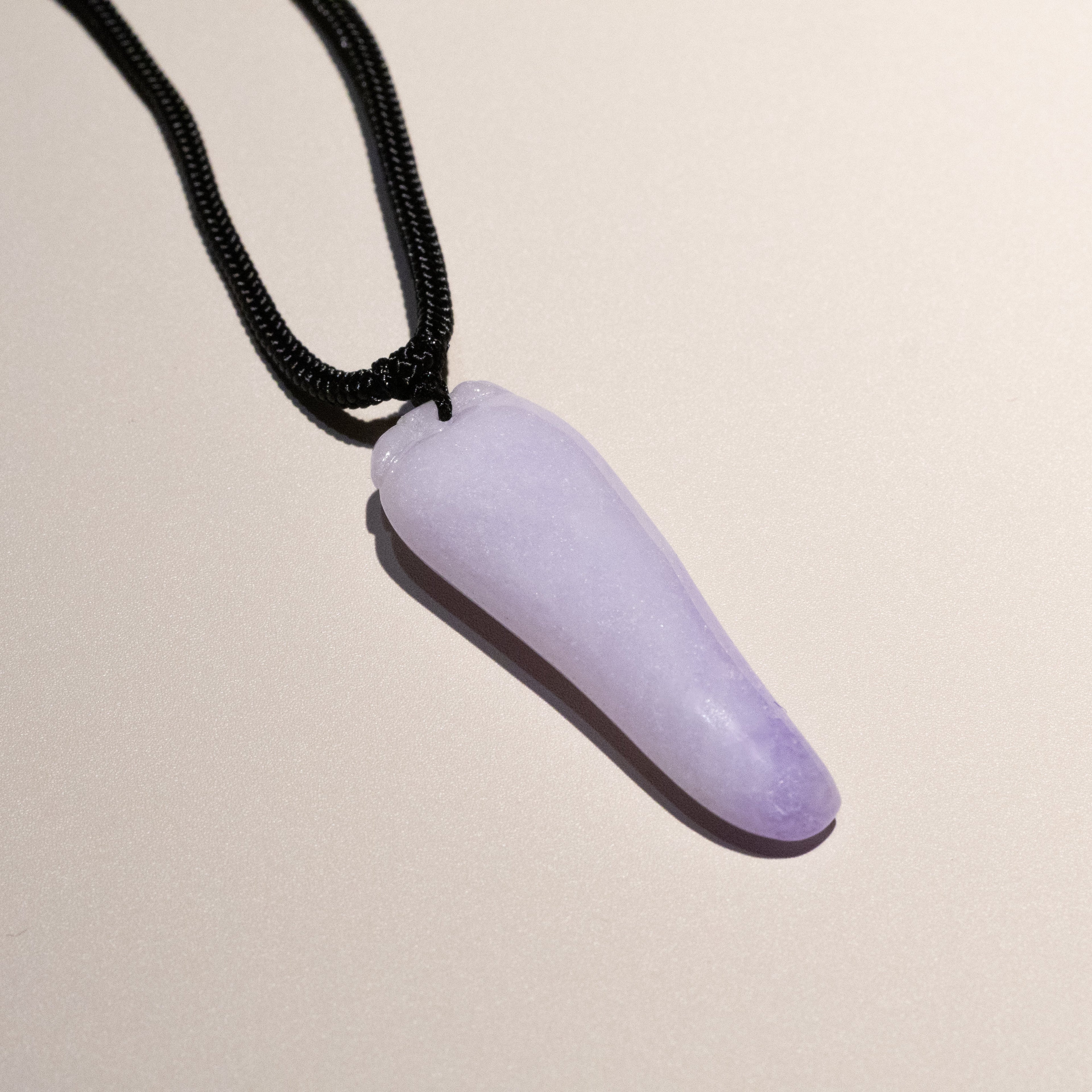 Intense Purple Jade Pepper Pendant with Diamond | Natural Burmese Jadeite Necklace Symbolizing Energy, Passion & Prosperity