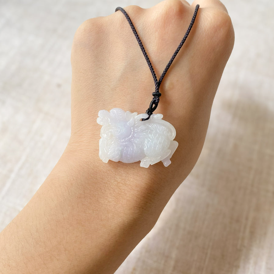 High Quality Type A Jade Hand Carved Unicorn Jade Pendant