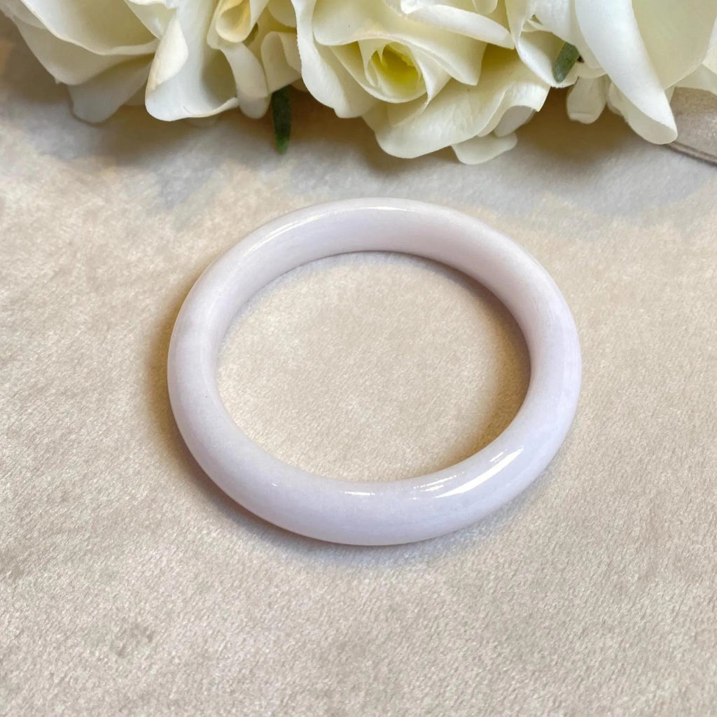 55.6mm Natural Jadeite Real Jade Round Bangle Bracelet